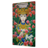 Stijl Abstract Aziatisch meisje met bloemen Klembord (Links)