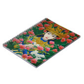 Stijl Abstract Aziatisch meisje met bloemen Notitieboek (Linkerzijde)