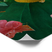 Stijl Abstract Aziatisch meisje met bloemen Poster (Hoek)