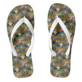  Stijl Abstract Aziatisch meisje met bloemen Teenslippers (Voetbed)