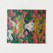 Stijl Abstract Aziatisch meisje met bloemen Wandkleed (Voorkant (horizontaal))