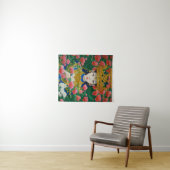 Stijl Abstract Aziatisch meisje met bloemen Wandkleed (In Situ (horizontaal))