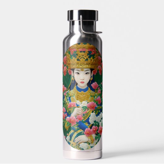  Stijl Abstract Aziatisch meisje met bloemen Waterfles (Links)