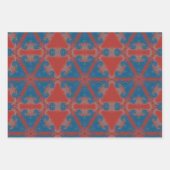  Stijl Abstracte Ster in Rood en Blauw Inpakpapier Vel (Voorkant 2)