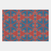  Stijl Abstracte Ster in Rood en Blauw Inpakpapier Vel (Voorkant)