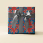  Stijl Abstracte Ster in Rood en Blauw Inpakpapier Vel