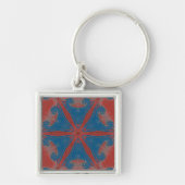  Stijl Abstracte Ster in Rood en Blauw Sleutelhanger (Voorkant)