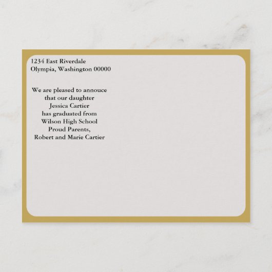  stijl Afstuderen fotokaart Aankondigingskaart (Achterkant)