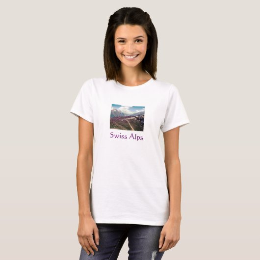 stijl Alpine Uitzicht - Zwitserse Alpen T-shirt (Voorkant volledig)