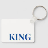 Stijl Aluminium Rechthoek King Tekst Sleutelhanger (Voorkant)