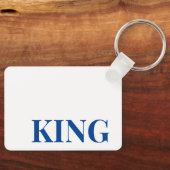Stijl Aluminium Rechthoek King Tekst Sleutelhanger (Voorkant)