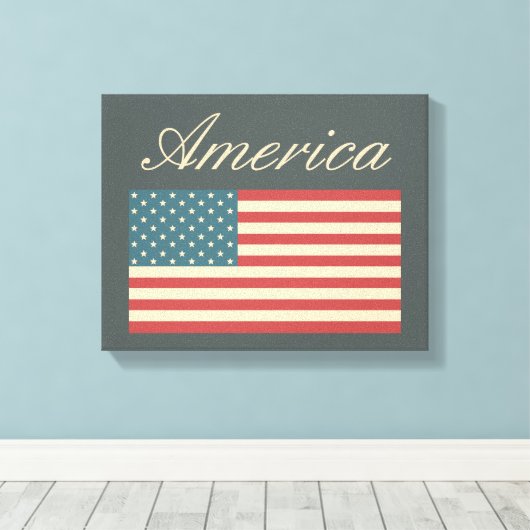  stijl Amerikaanse vlag muurkunst Canvas Afdruk (Insitu (Houten vloer))