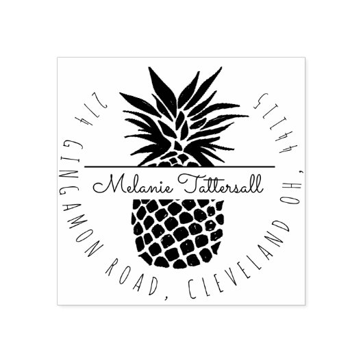  Stijl Ananas Fruit Naam Retouradres Rubberstempel (Afrduk)