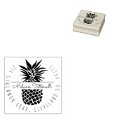  Stijl Ananas Fruit Naam Retouradres Rubberstempel (Gestempeld)