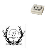 stijl Antler Horns Bloemen Monogram Rubberstempel (Gestempeld)