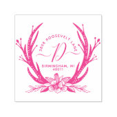  stijl Antler Horns Floral Monogram Adres Zelfinktende Stempel (Design)