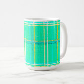 stijl Aqua Green Plaid Mok Cup (Voorkant rechts)