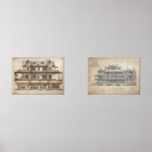 stijl architectuurtekeningen Ephemera Muurkunst Sets (Voorkant)