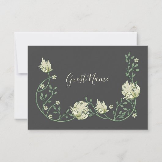  stijl art nouveau gastnaamplaatskaart kaart (Achterkant)