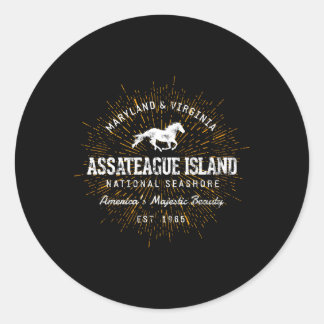 Stijl Assateague Island Ronde Sticker