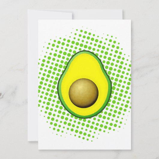  stijl Avocado tekening Kaart (Achterkant)