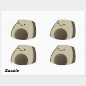 stijl Avocado tekening Ovale Sticker (Vel)