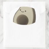 stijl Avocado tekening Ovale Sticker (Tas)