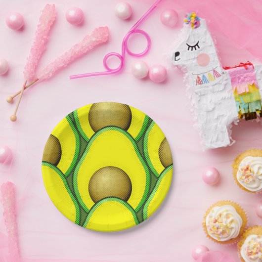  stijl Avocado tekening Papieren Bordje (Feest)