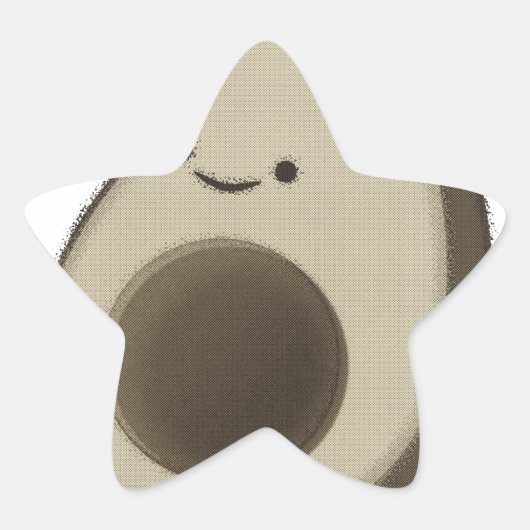 stijl Avocado tekening Ster Sticker (Voorkant)