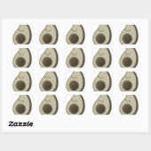 stijl Avocado tekening Vierkante Sticker (Vel)