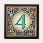 Stijl B, "4" - Keltische getallenmagneten Magneet (Voorkant)