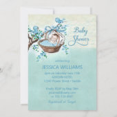  stijl Baby Boy & Birds Baby shower Kaart (Achterkant)