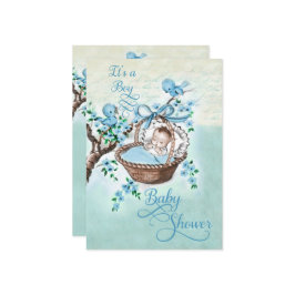  stijl Baby Boy & Birds Baby shower Kaart