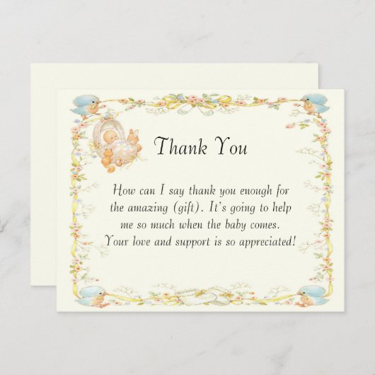  stijl Baby shower dank u kaart (Voorkant / Achterkant)