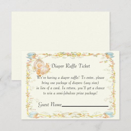 Stijl Baby shower Luier Raffle Kaart (Voorkant / Achterkant)