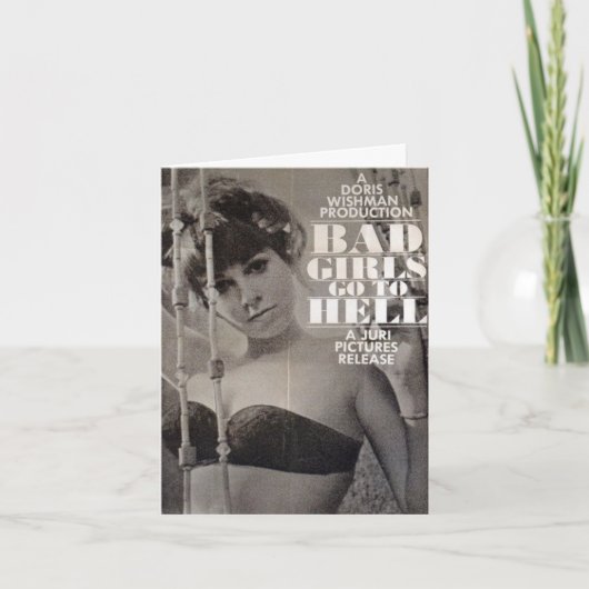 stijl "Bad Girls Go to Hell" Note Kaart (Voorkant)