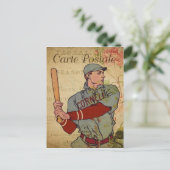 -stijl Baseball Player French Carte Postale Briefkaart (Staand voorkant)