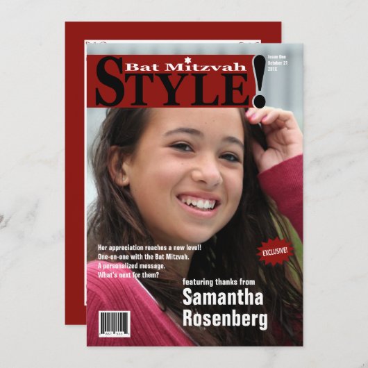 Stijl! Bat Mitzvah Magazine bedankt Bourgogne (Voorkant / Achterkant)