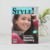 Stijl! Bat Mitzvah Magazine - Hartelijk dank - Bla Bedankkaart (Staand voorkant)