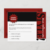 Stijl! Bat Mitzvah Magazine RSVP Reply Burgundy (Voorkant / Achterkant)