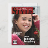 Stijl! Bat Mitzvah Magazine - Uitnodiging Bourgund (Voorkant)