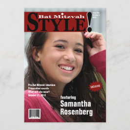 Stijl! Bat Mitzvah Magazine - Uitnodiging Bourgund