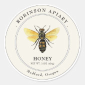 stijl Bee Honey Jar label (Voorkant)