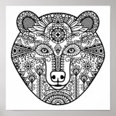 Stijl Beer Hoofd 2 Poster (Voorkant)