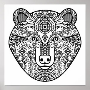 Stijl Beer Hoofd 2 Poster