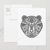 Stijl Beer hoofd Briefkaart (Voorkant / Achterkant)
