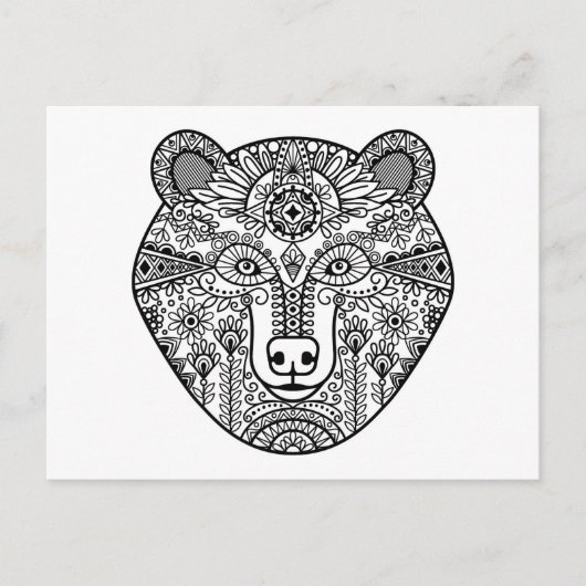 Stijl Beer hoofd Briefkaart (Voorkant)