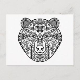 Stijl Beer hoofd Briefkaart