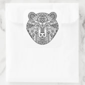 Stijl Beer hoofd Vierkante Sticker (Tas)