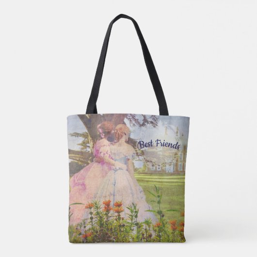  stijl Beste vrienden die in de tuin lopen Tote Bag (Achterkant)